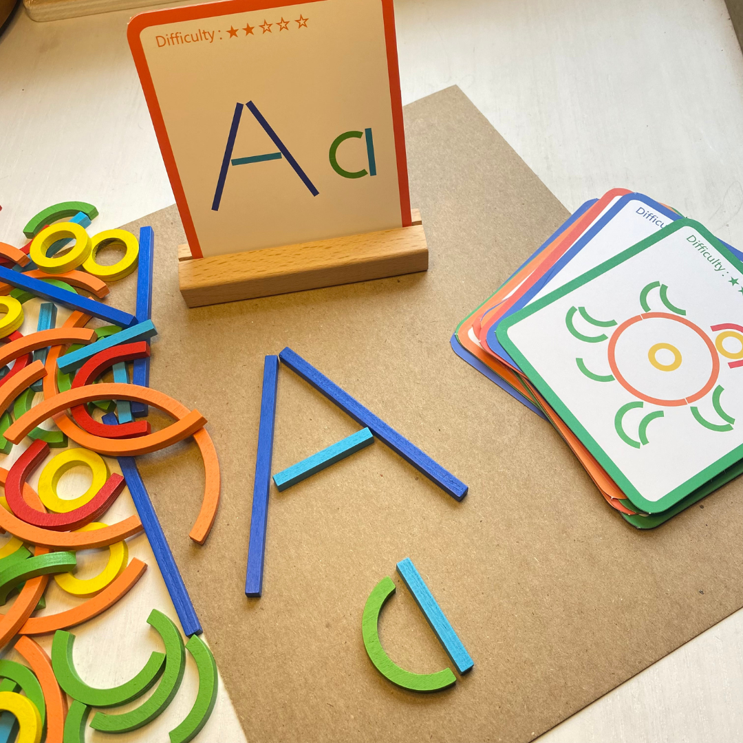 Wooden Sticks Logic Shapes Game Fun Learn Grow Co.