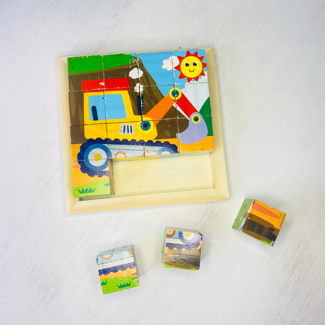 Classic 6 in 1 wooden block puzzles for kids ages  3-5 years old! Ocean animals, jungle animals, and vehicles puzzles for kids! Gift for preschooler or kindergartner!