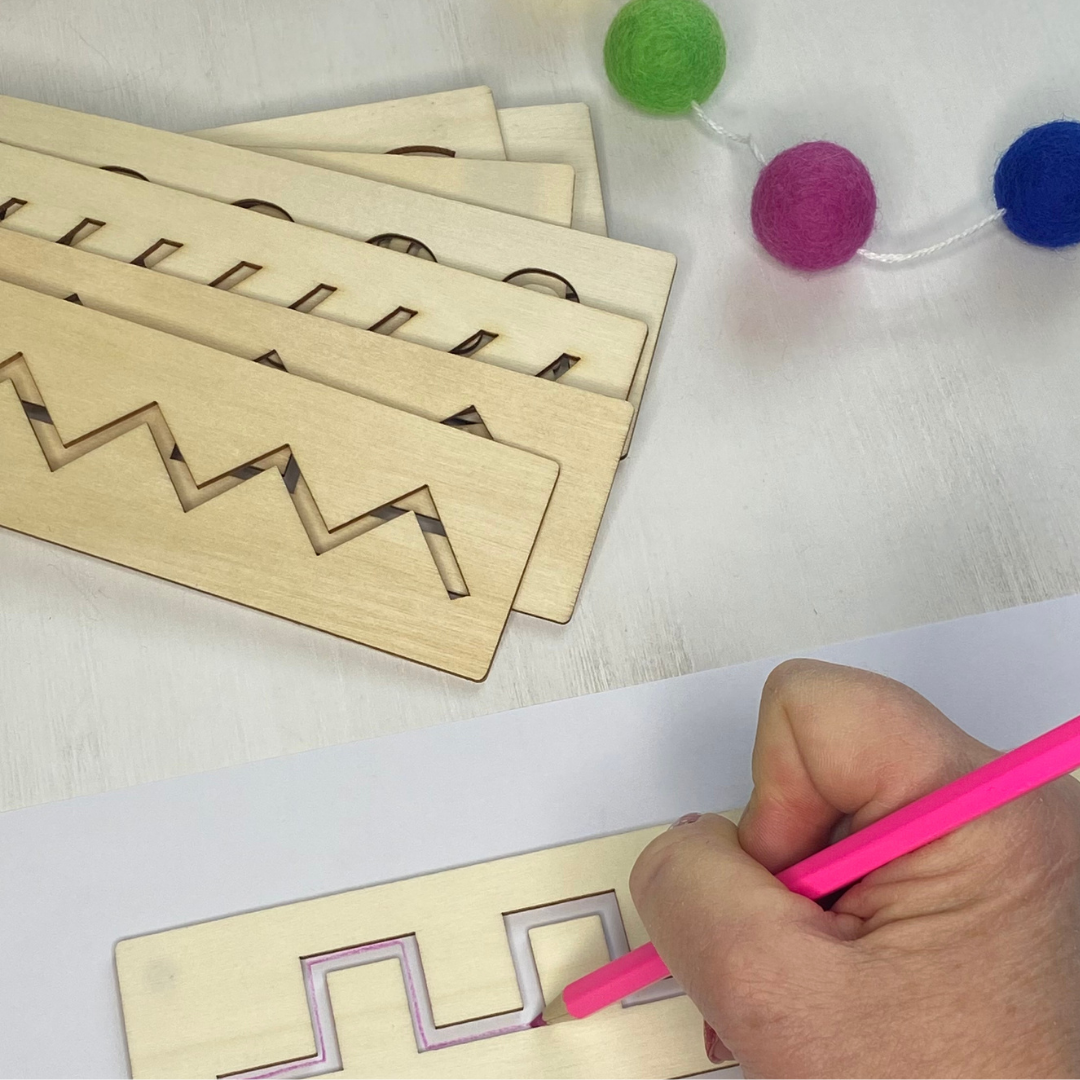 Wooden Montessori | Early Learning | Pen Control |  Practice Stencils - Fun Learn Grow Co.