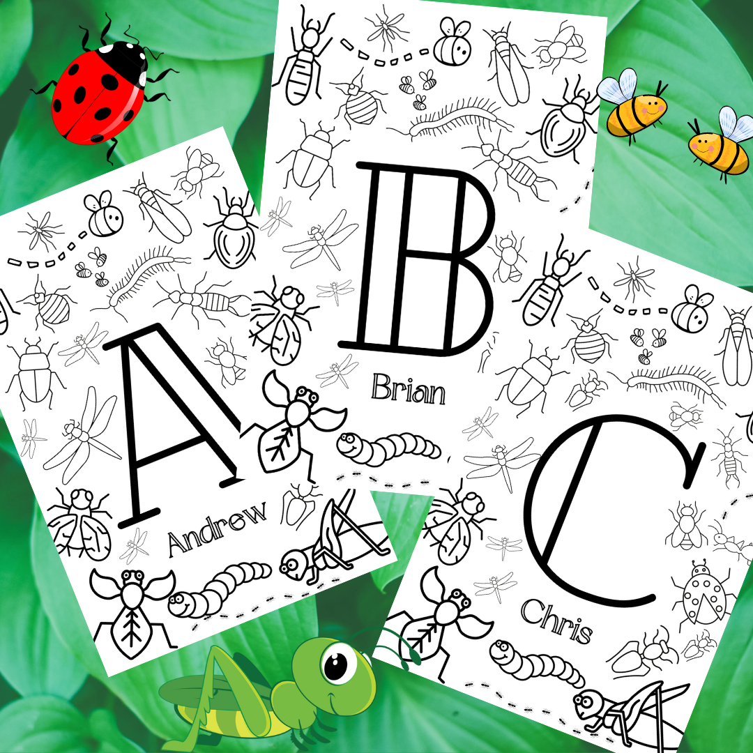 Personalized Kids Spring Coloring Posters - Fun Learn Grow Co.