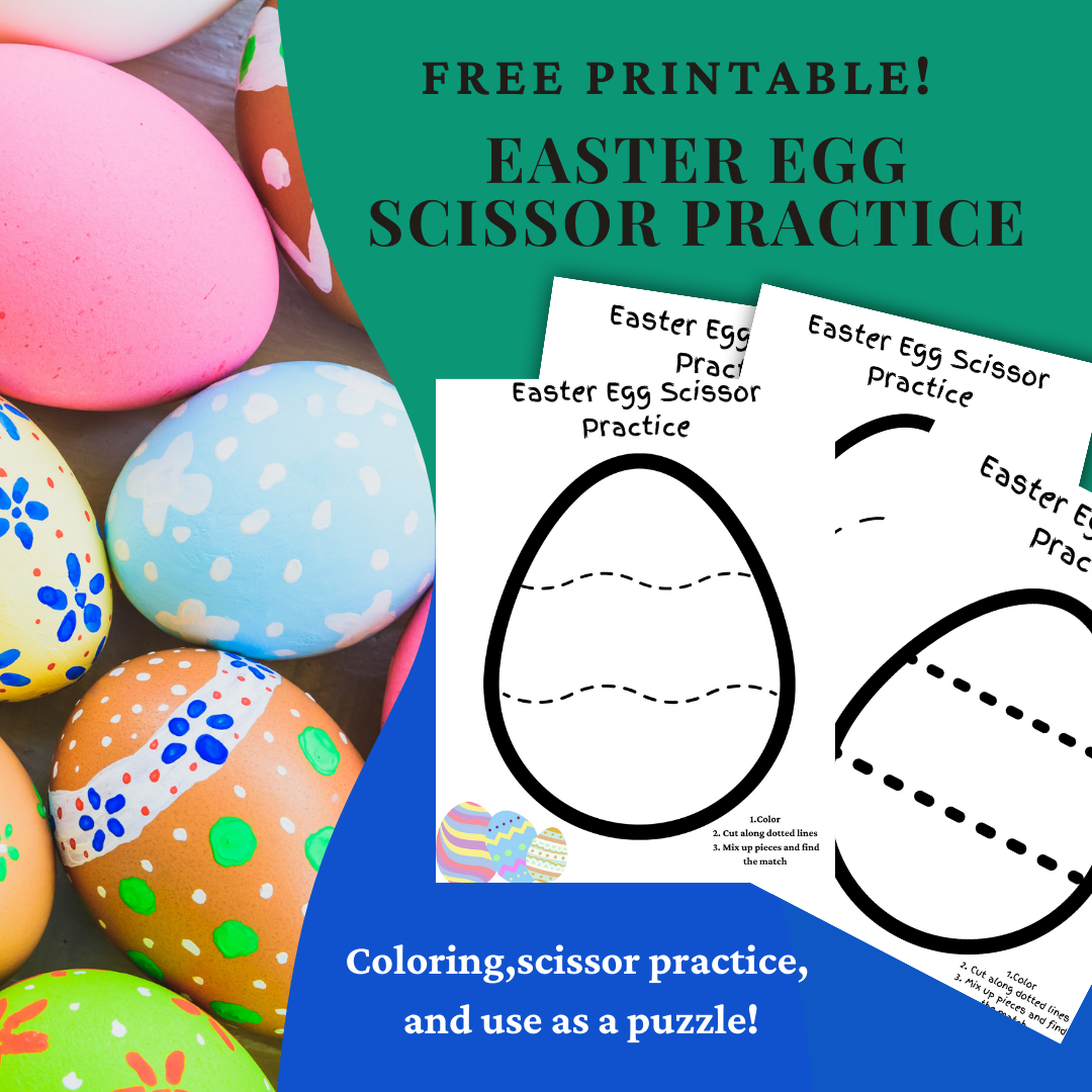 Printable Easter Egg Scissor Practice Bundle - Fun Learn Grow Co.