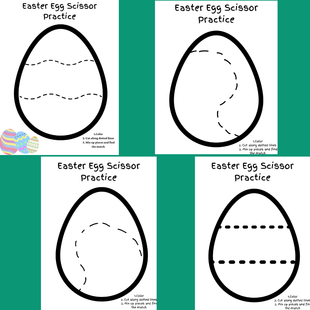 Printable Easter Egg Scissor Practice Bundle - Fun Learn Grow Co.