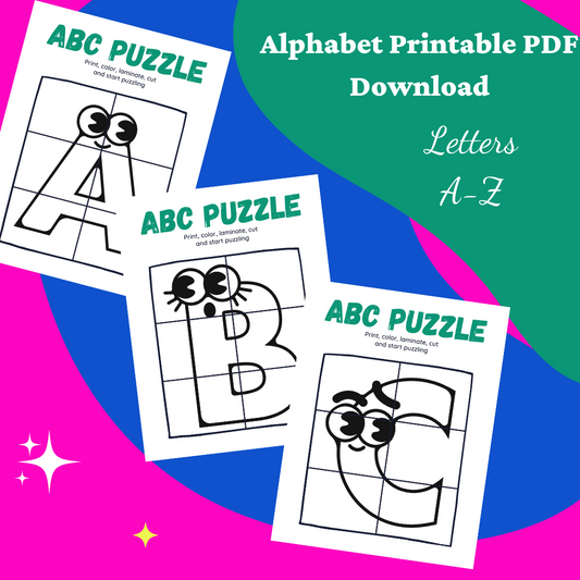 FREE Alphabet Puzzle PDF Printable/Download - Fun Learn Grow Co. Fun Learn Grow Co.