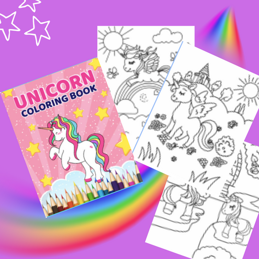 Printable Unicorn Coloring Page Bundle - 100 pages - Fun Learn Grow Co. Fun Learn Grow Co.