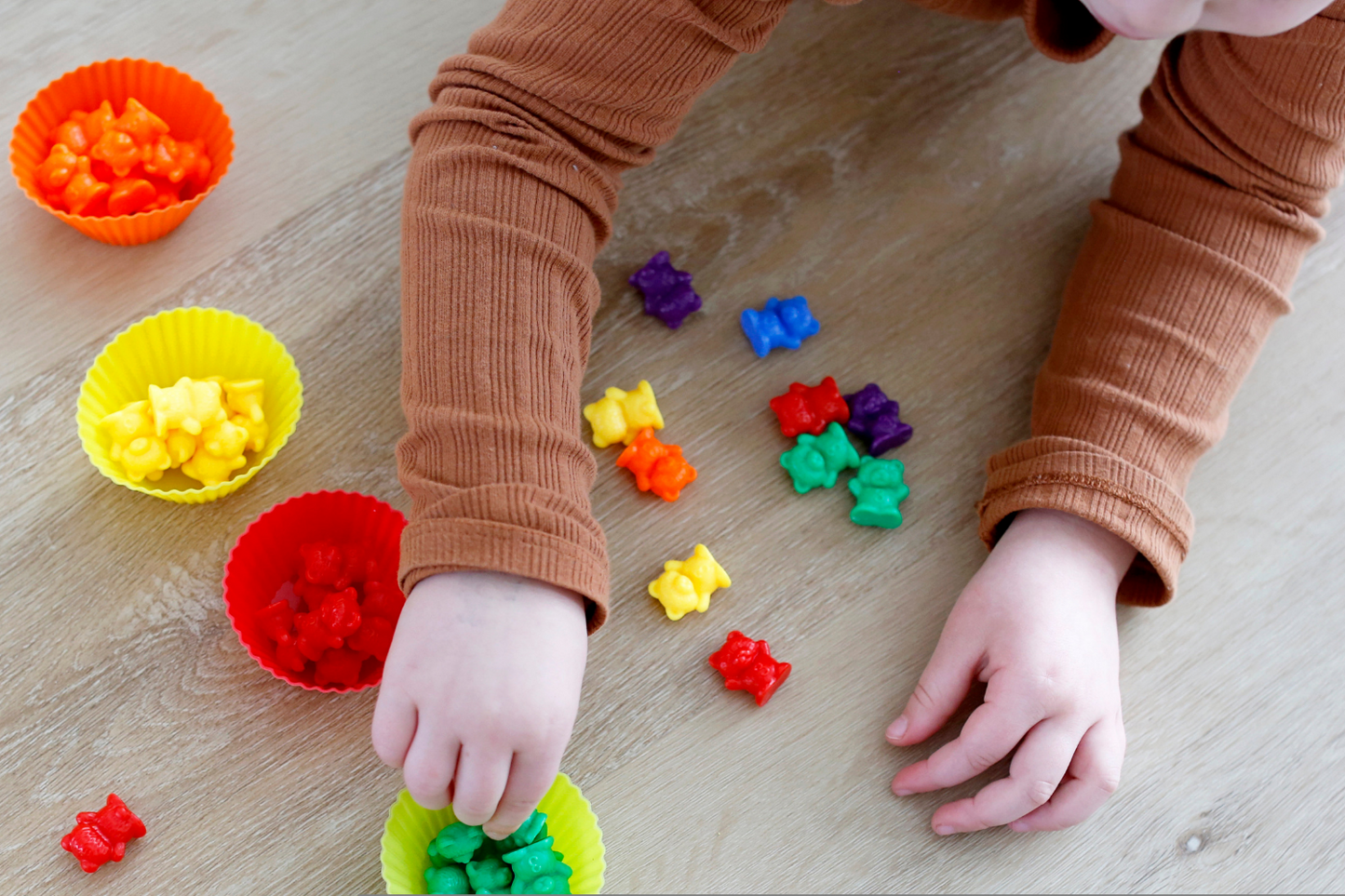 build fine motor skills with our rainbow counting bears Fun Learn Grow Co.