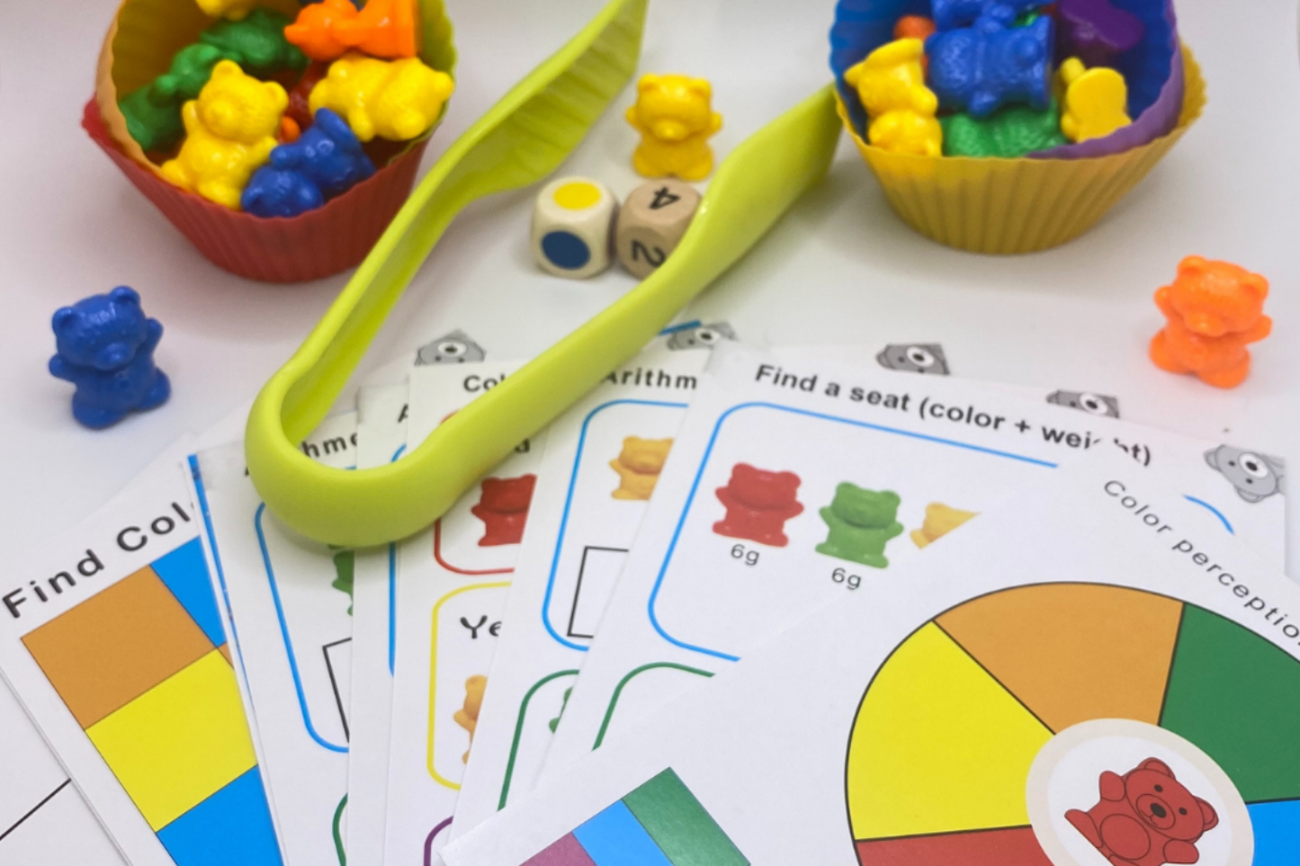 Rainbow Counting Bears, Preschool Activity Fun Learn Grow Co.