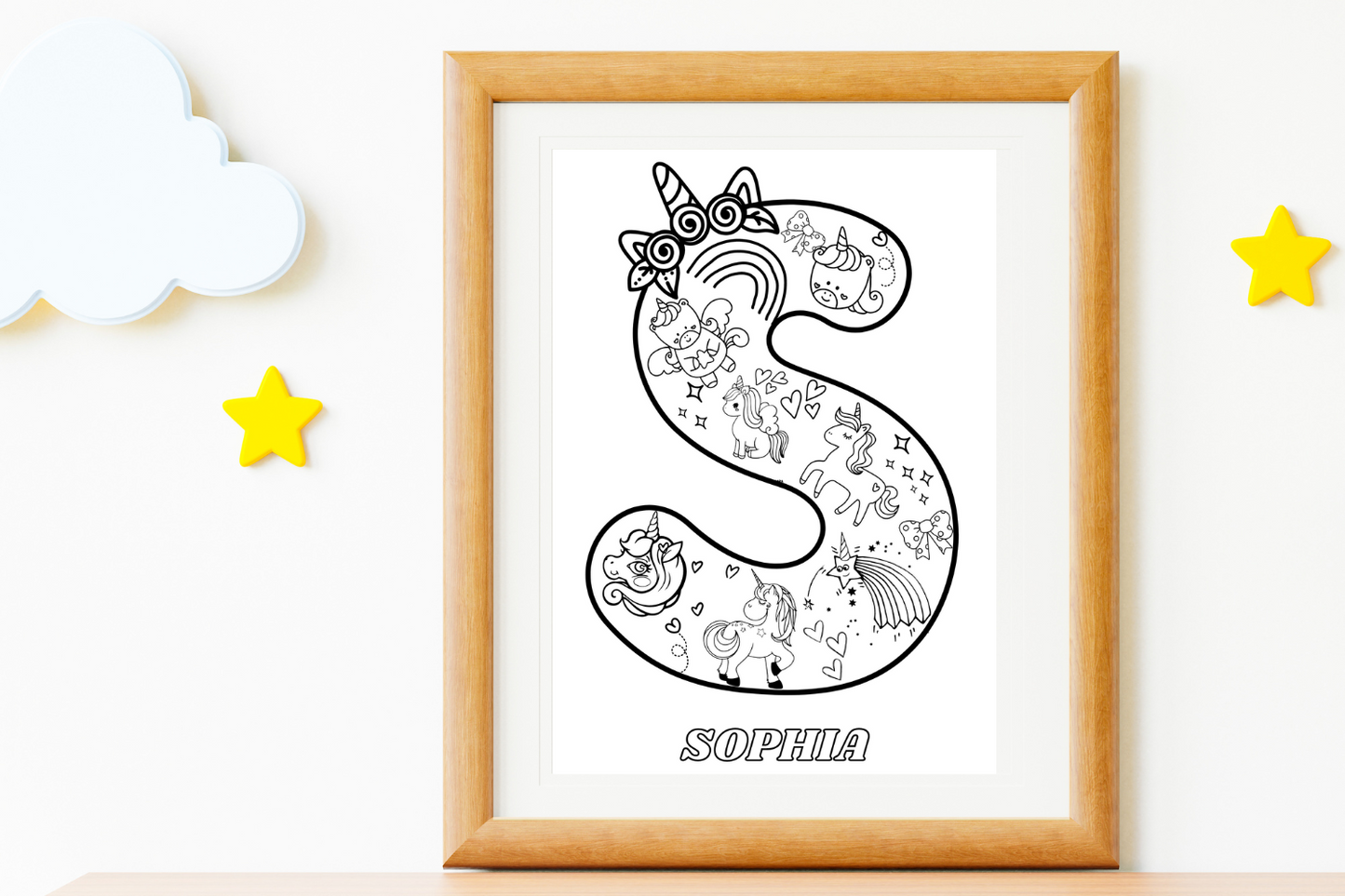 Personalized Large Dinosaur or Unicorn Coloring Poster Fun Learn Grow Co.